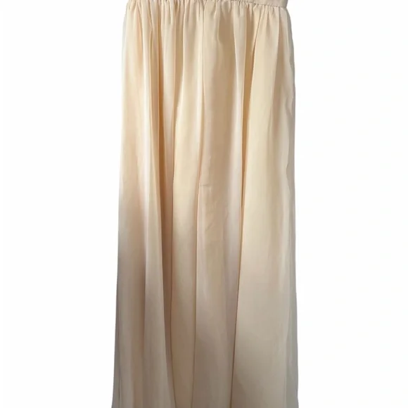 Azazie Junior Girl Champagne Beaded Chiffon Maxi Dress Formal Gown Sleeveless - Picture 7 of 9